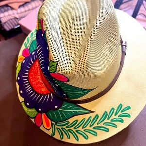 Floral Patterned Hat with Vibrant Colors